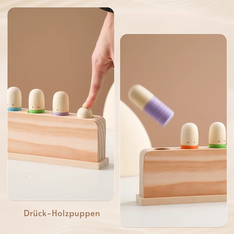 Montessori Farb- & Sprungspiel aus Holz – Lernen durch Bewegung & Spaß