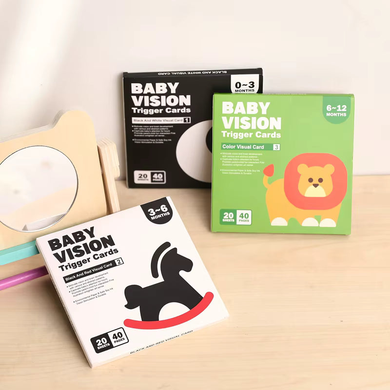 Montessori Spiegel & Kontrastkarten – Visuelle Stimulation für Babys