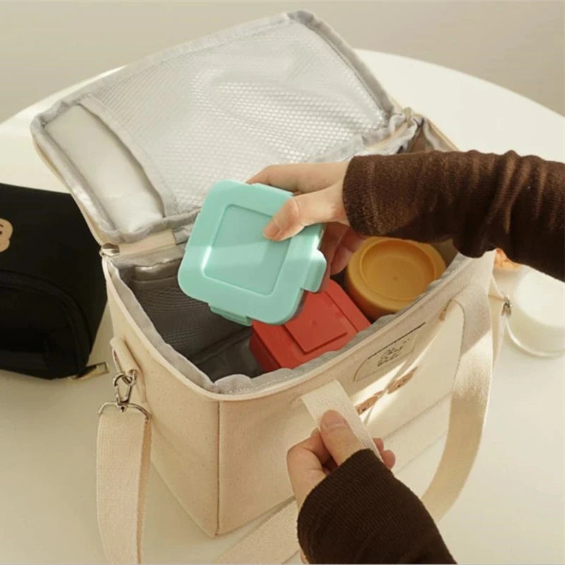 Multifunktionale Mama-Tasche – Wasserdicht & stilvoll mit Bärenstickerei