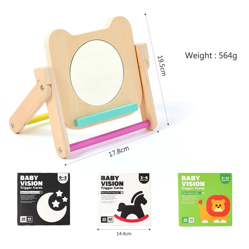 Montessori Spiegel & Kontrastkarten – Visuelle Stimulation für Babys