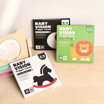 Montessori Spiegel & Kontrastkarten – Visuelle Stimulation für Babys