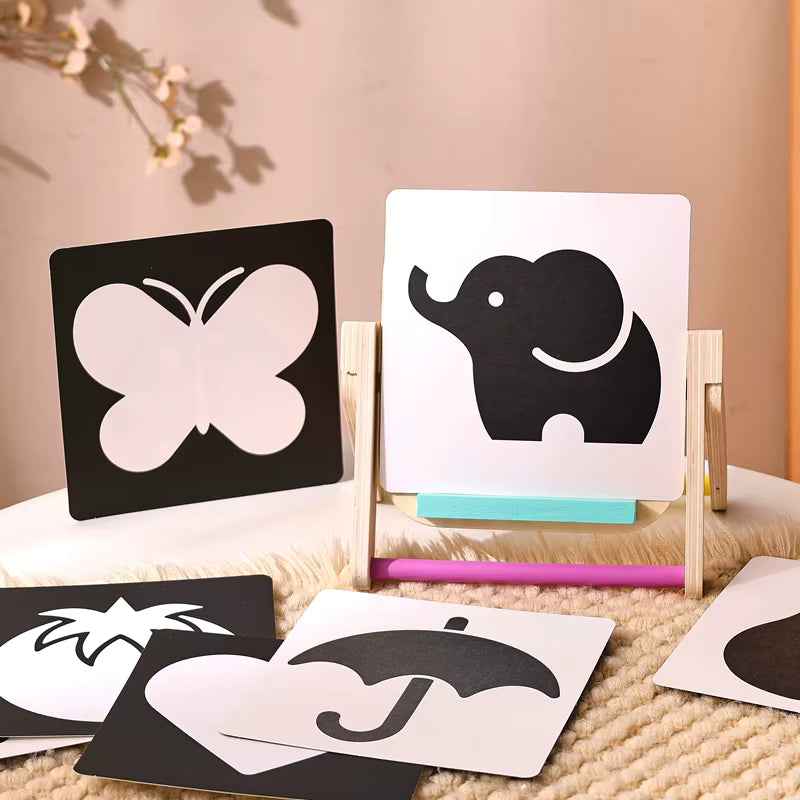 Montessori Spiegel & Kontrastkarten – Visuelle Stimulation für Babys