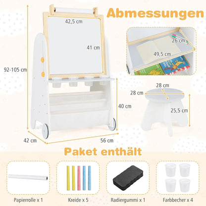 Kinder Staffelei mit Hocker – 4-in-1 Kreativset