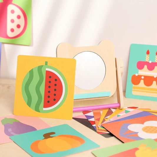 Montessori Spiegel & Kontrastkarten – Visuelle Stimulation für Babys