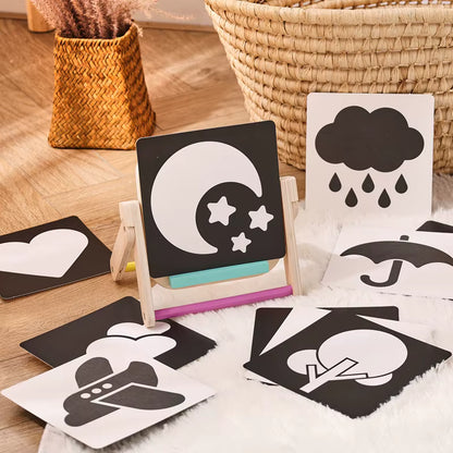 Montessori Spiegel & Kontrastkarten – Visuelle Stimulation für Babys