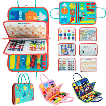 Montessori Busy Board – Sensorik-Spielbuch zum Mitnehme