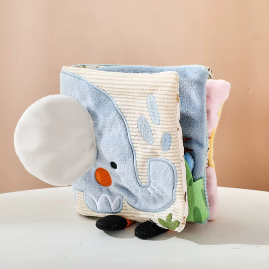 Weiches Stoffbuch Elefant – Interaktives Lernbuch für Babys